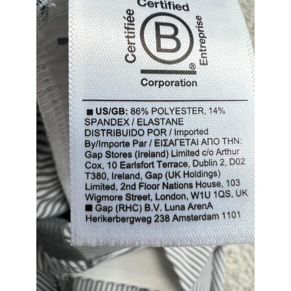 Athleta Brooklyn Pull On Striped Ankle Pants Womens Size 6 Gray White Athleisure - Picture 8 of 13